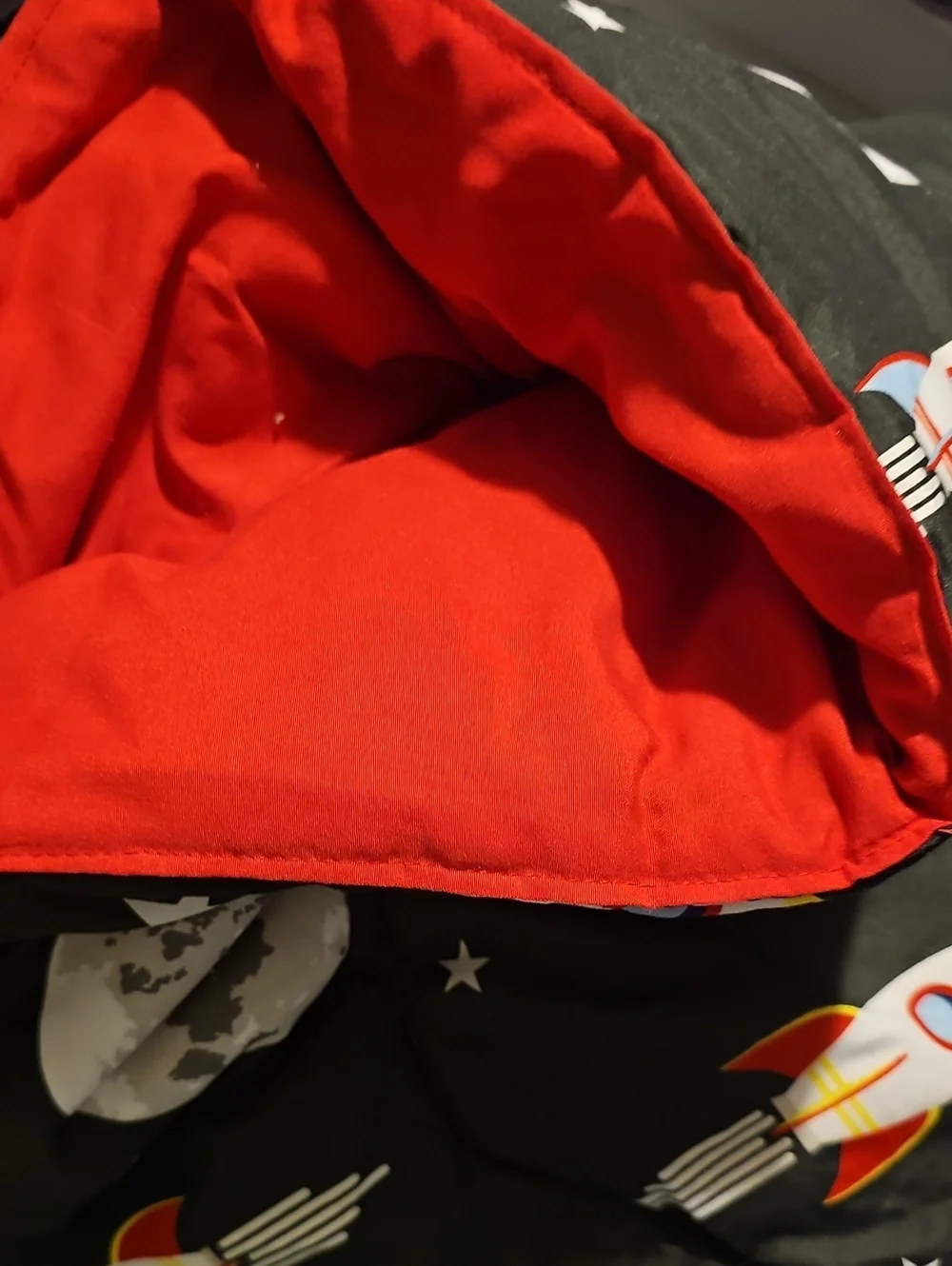 Twin Rocket Print Kids Bedding Set - White, Red, Blue, Yellow Amazon Basics